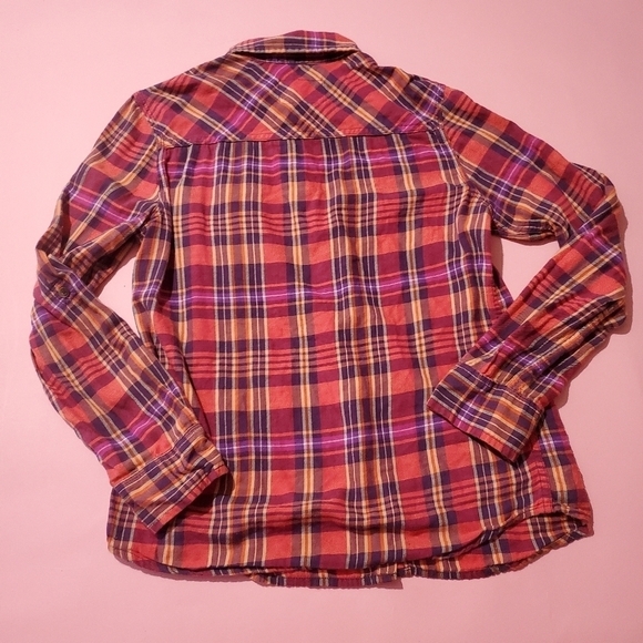 🍁 Fall Plaid Long Sleeve Adjustable Sleeves Boyfriend Top Aeropostale 🍁 - Picture 7 of 7